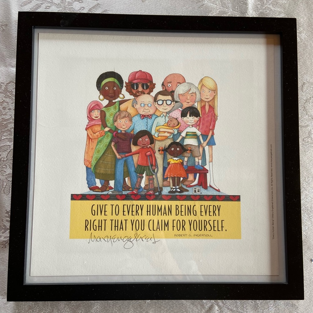 Framed Mary Engelbreit signed print